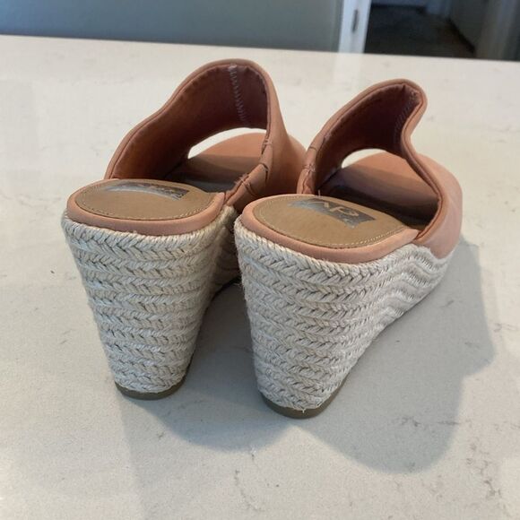 NEW Dolce Vita Petal Pink Espadrille 4” Wedge Leather once strap Sandals size 9 - Picture 6 of 9